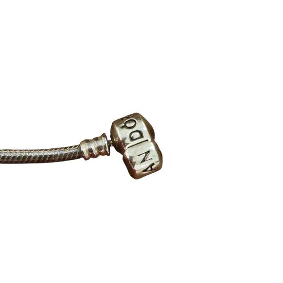 Pandora Sterling Silver Large 8" Bracelet with #1 Mom Heart Charm never worn - Picture 7 of 15